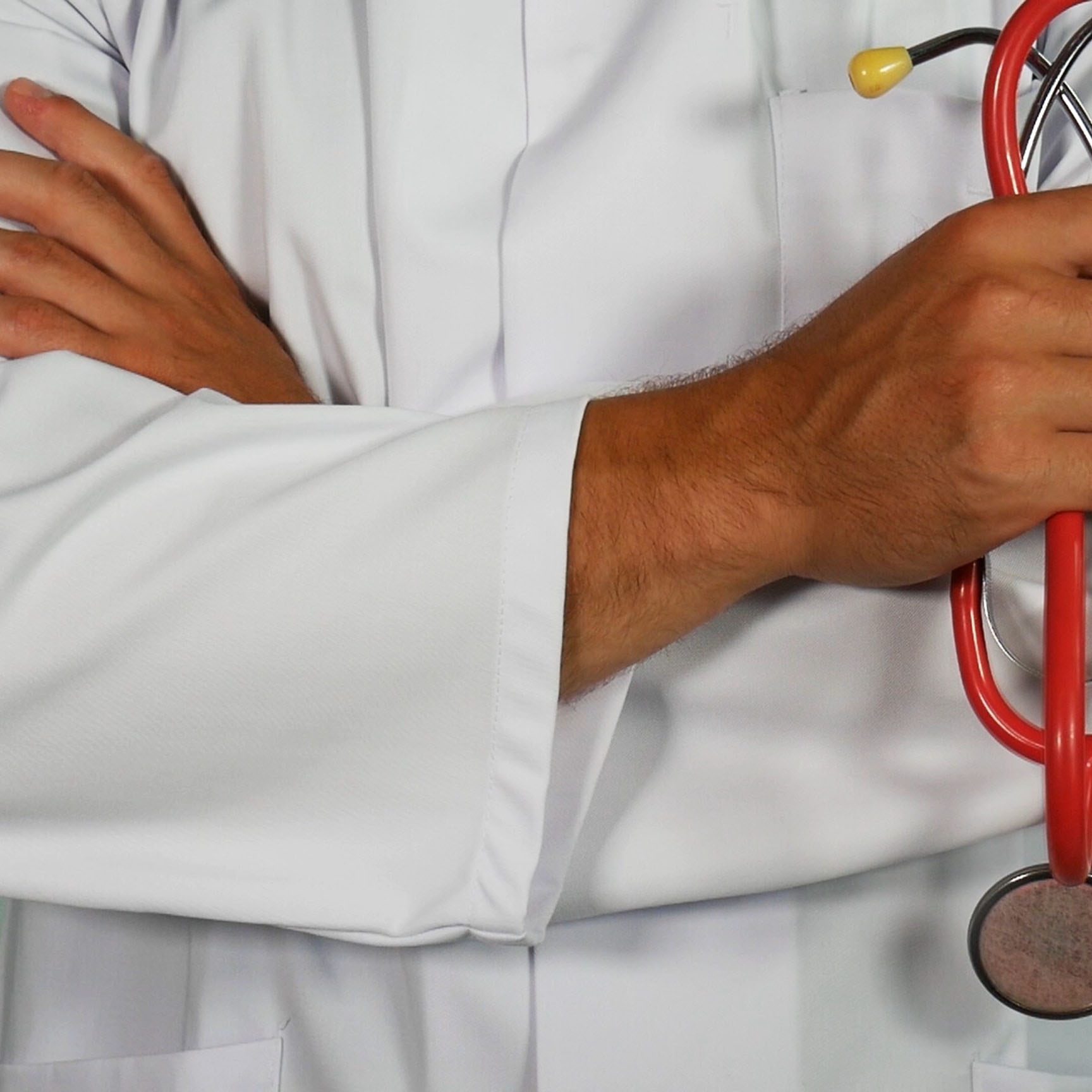 Healthcare person working on a laptop high angle view